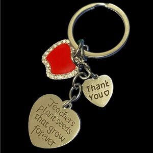 Best Teacher Keychain or bag clip with cosmetics bag